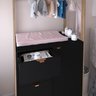 Cômoda De Bebê Fraldário Com Cabideiro E Gavetas Guarda Roupa Infantil Trocador Preto - 3