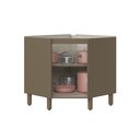 Ver imagem 5 de Balcão Canto Oblíquo 1 Porta 79cm Connect Cinza/Duna/Cristal