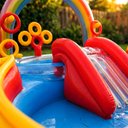 Ver imagem 2 de Piscina Infantil Inflável Playground Arco Iris 227L Bomba 220V Intex