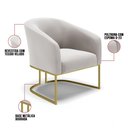 Ver imagem 5 de Cadeira Sala de Jantar Base Industrial Dourado Stella Veludo D03 - D'Rossi Cor Cinza