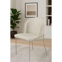 Ver imagem 2 de Cadeira Aurora Couro Pérola Metal Champanhe