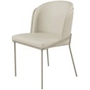 Ver imagem 1 de Cadeira Aurora Couro Pérola Metal Champanhe