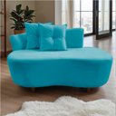 Ver mais imagens de Namoradeira Sofá Feijão Suria Orgânica Suede Azul Turquesa