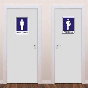 Adesivo de Porta Placa de Banheiro- 83X210Cm