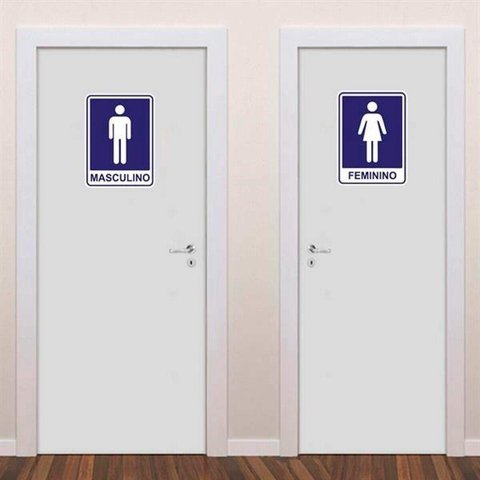 Adesivo de Porta Placa de Banheiro- 83X210Cm