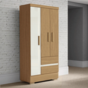 Ver imagem 2 de Guarda Roupas Solteiro 3 Portas 2 Gavetas Coimbra Atacama / Off White Aramóveis