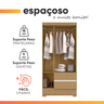 Guarda Roupas Solteiro 3 Portas 2 Gavetas Coimbra Atacama / Off White Aramóveis - 5