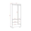 Ver imagem 4 de Guarda Roupas Solteiro 3 Portas 2 Gavetas Coimbra Atacama / Off White Aramóveis