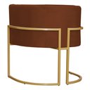 Ver imagem 2 de Poltrona Decorativa Sala de Estar Luana Base Gold Veludo Terracota - Montanaris Decor Md Montanaris