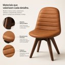 Ver imagem 5 de Cadeira Luiza Giratória 360° Caramelo Base em Madeira Maciça Estofada