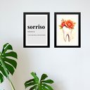 Ver imagem 1 de Kit 2 Quadros Decorativos Sala Espera Dentista 24x18cm - com Vidro:moldura Preta