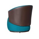 Ver imagem 4 de Poltrona Organica Beatriz Suede Azul Turquesa C/ Composê Corano Marrom - Lm Decor