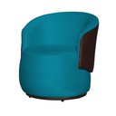 Ver imagem 2 de Poltrona Organica Beatriz Suede Azul Turquesa C/ Composê Corano Marrom - Lm Decor