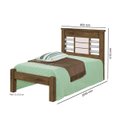 Ver imagem 3 de Cama Rai Solteiro com Cabeceira com Detalhes Cromados 100% Mdf e Estrado em Madeira Cor Jequitiba/of