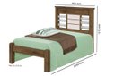 Ver imagem 3 de Cama Rai Solteiro com Cabeceira com Detalhes Cromados 100% Mdf e Estrado em Madeira Cor Jequitiba/of