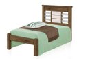 Ver imagem 2 de Cama Rai Solteiro com Cabeceira com Detalhes Cromados 100% Mdf e Estrado em Madeira Cor Jequitiba/of