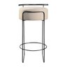 Banqueta Olivia em Linho e Base Metal Preto Agarb Decor:linho Bege Claro - 2
