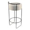 Banqueta Olivia em Linho e Base Metal Preto Agarb Decor:linho Bege Claro - 3