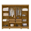 Ver imagem 2 de Guarda Roupa Casal Enzo 8 Portas de Bater 4 Gavetas com Espelho Freijó - Off White Moval Móveis