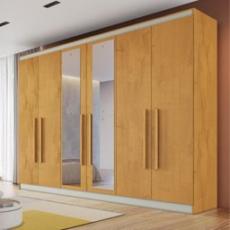 Guarda Roupa Oslo 6 Portas 6 Gavetas com Espelho Mdf - Mademarcs - 1