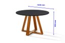 Ver imagem 2 de Mesa de Jantar Bela 105cm Redonda Tampo Vidro/MDF Preto