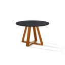Ver imagem 1 de Mesa de Jantar Bela 105cm Redonda Tampo Vidro/MDF Preto