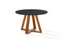 Ver imagem 1 de Mesa de Jantar Bela 105cm Redonda Tampo Vidro/MDF Preto