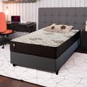 Ver imagem 1 de Conjunto Cama Box Solteiro c/ Molas Ensacadas Allura Cinza 88x188x58
