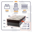 Ver imagem 3 de Conjunto Cama Box Solteiro c/ Molas Ensacadas Allura Cinza 88x188x58
