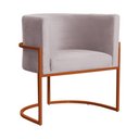 Ver imagem 1 de Poltrona Decorativa Luana Veludo Rose Base Bronze - Fm