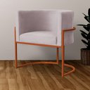 Ver imagem 6 de Poltrona Decorativa Luana Veludo Rose Base Bronze - Fm