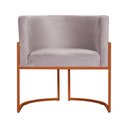 Ver imagem 3 de Poltrona Decorativa Luana Veludo Rose Base Bronze - Fm