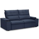 Ver imagem 7 de Sofá Retrátil Reclinável para Sala 3 Lugares 210cm Niels F04 Veludo Azul - Lyam Decor