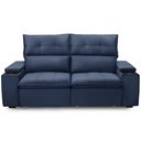 Ver imagem 4 de Sofá Retrátil Reclinável para Sala 3 Lugares 210cm Niels F04 Veludo Azul - Lyam Decor