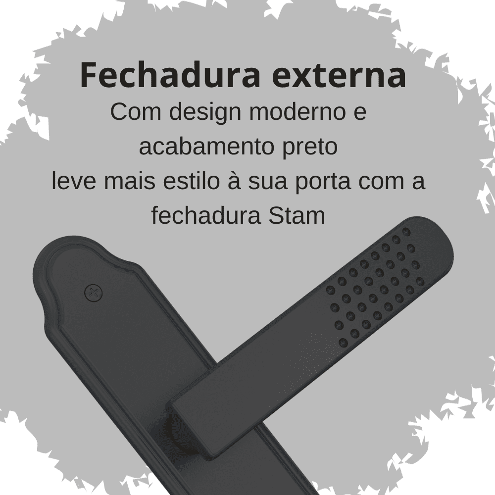 Fechadura Porta Casa Madeira Externa Preto Stam 40mm 803/21 Fech. 803/21 - Esp. Preto Fosco (g) - 5