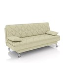 Ver imagem 1 de Sofá Cama Sala de Estar 193cm Belinda com Pés Alumínio Linho Off White G45 - Gran Belo