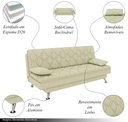 Ver imagem 3 de Sofá Cama Sala de Estar 193cm Belinda com Pés Alumínio Linho Off White G45 - Gran Belo