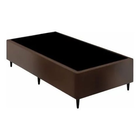 Base Box Solteiro Suede Premium Santo Box 40x78x188:marrom