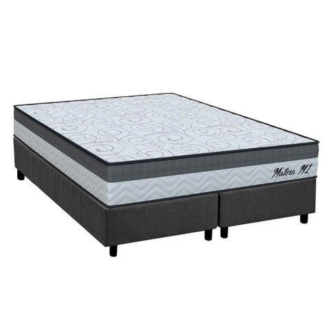 Cama Box King: Colchão Espuma D33 Orthoflex Matera Ml + Base Crc Suede Gray (193x203)
