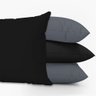 Kit 4 Capas Almofadas Decorativas Duplas Lisas 45x45 Id Decor Cor:preto e Cinza Escuro - 1