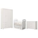 Ver imagem 1 de Dormitório Infantil Zaki Guarda Roupa, Cômoda e Berço Mini Cama Danny Branco Fosco - Reller Mó