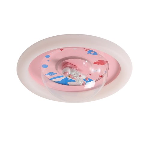 Plafon de Sobrepor Astronauta Pink 50cm Led 22w 3 em 1 Bivolt La1015 Delis