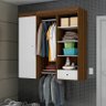 Closet Suspenso Euforia e Kit Armário Multiuso com Tábua de Passar - Albatroz - Cedro/Branco - 2