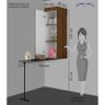Closet Suspenso Euforia e Kit Armário Multiuso com Tábua de Passar - Albatroz - Cedro/Branco - 4