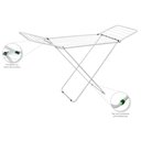 Ver imagem 2 de Varal de Roupas Chão Grande Com Abas para Roupas Lavanderia Apartamento 148 cm em Aço Branco