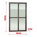 Ver imagem 4 de Porta Correr 2F.Moveis 210 x 150 Elite c/Fecho Autom V.Liso Marrom Corten Brimak