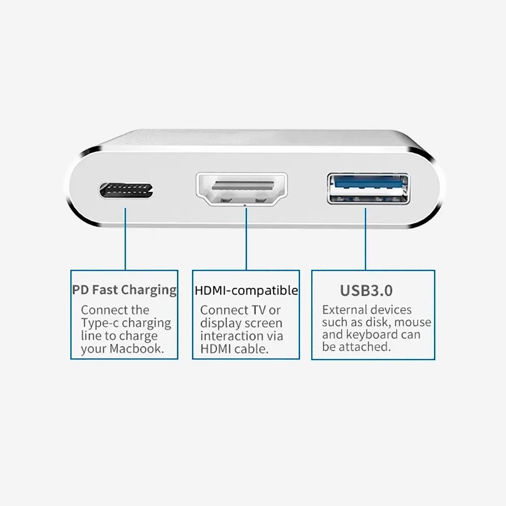 Adaptador Conversor Tipo C P/ Hdmi - Usb 3.0 - Ac2862 - 2