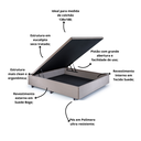 Ver imagem 4 de Base Cama Box Baú Casal 138x188x42cm Suede com Pistão a Gás