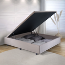 Ver imagem 1 de Base Cama Box Baú Casal 138x188x42cm Suede com Pistão a Gás