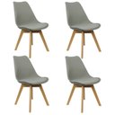 Ver imagem 1 de Kit 4 Cadeiras Leda - Cinza Claro Multicolorido